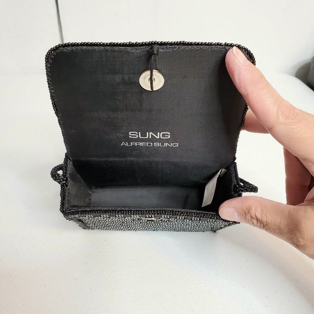 Alfred Sung Square Beaded Formal Evening Shoulder Bag - Picture 9 of 13
